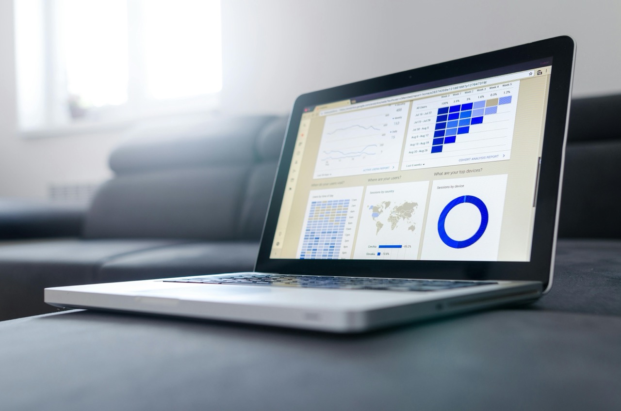 software dashboard on laptop
